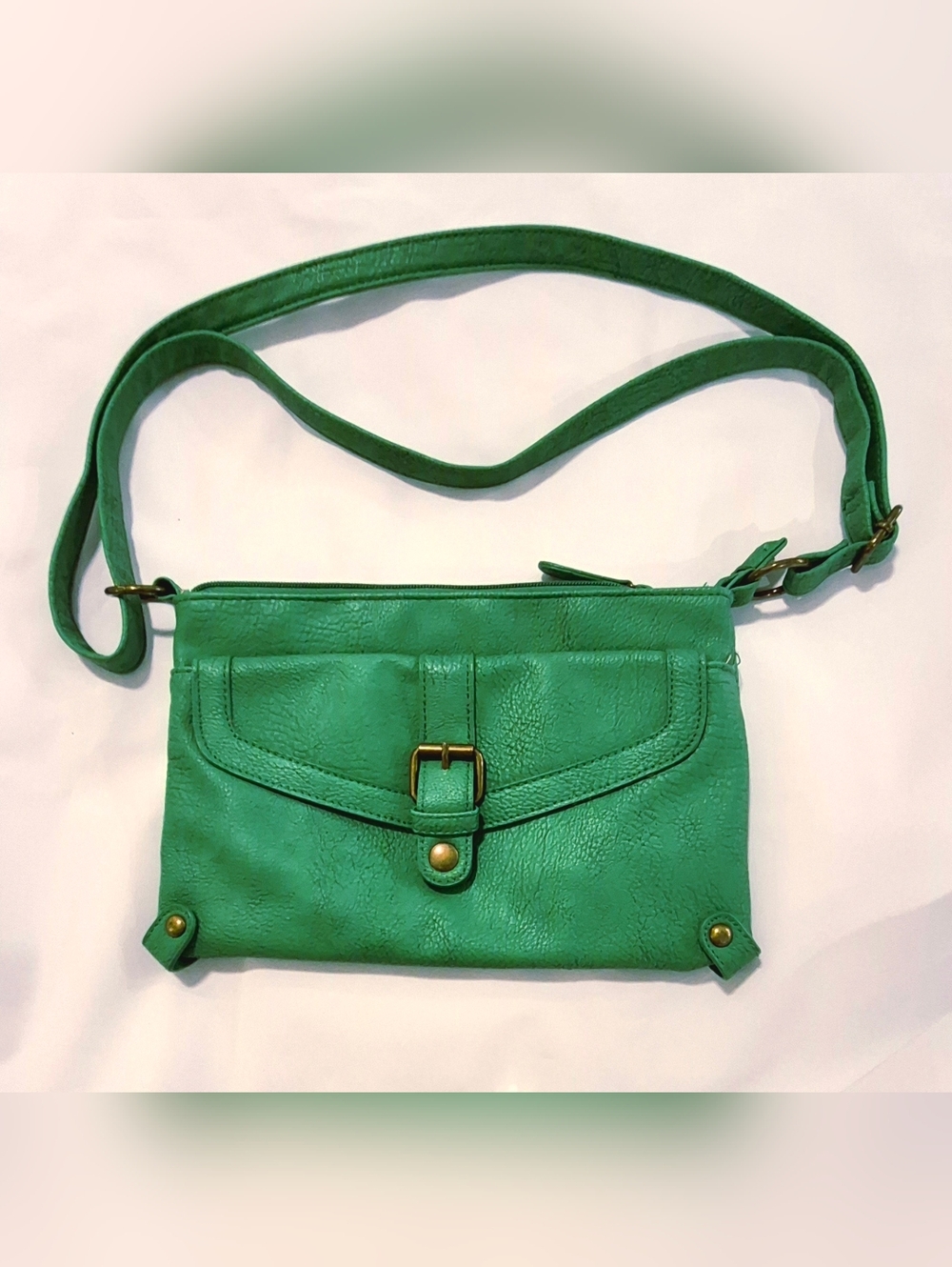 American Eagle Outfitters Green Crossbody Bag with Front Buckle